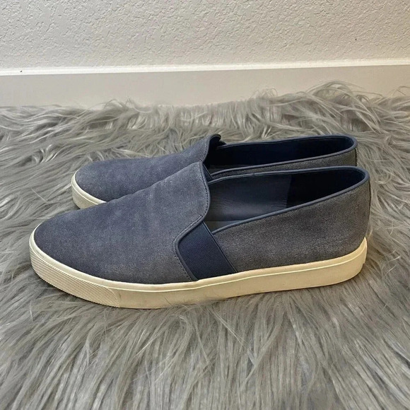Vince Sneakers Womens Blair Textured Blue Suede Slip On Size 8.5M - Picture 10 of 10